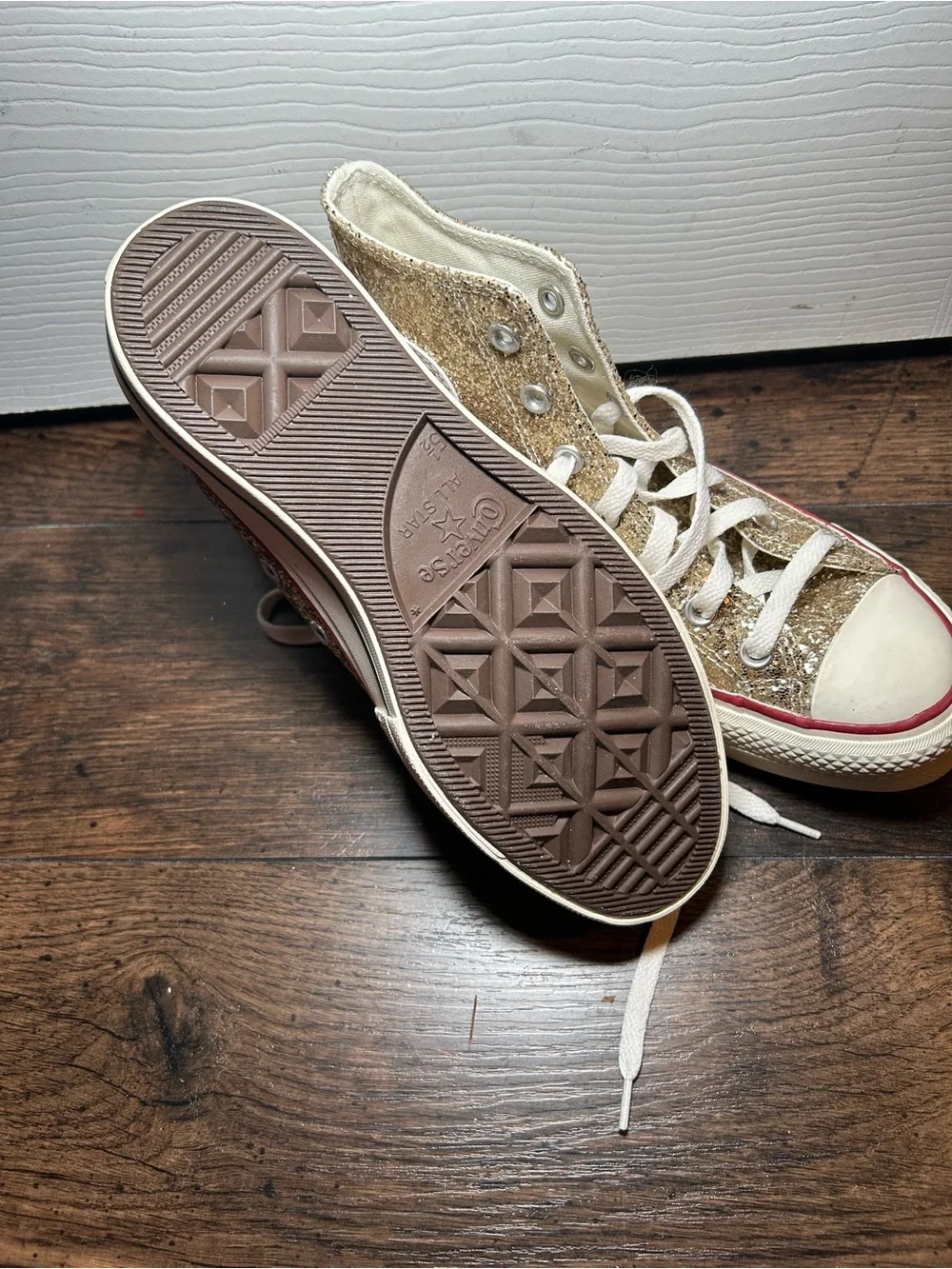 Converse Chuck Taylor All Star Lift High Top Sneakers - Gold Glitter